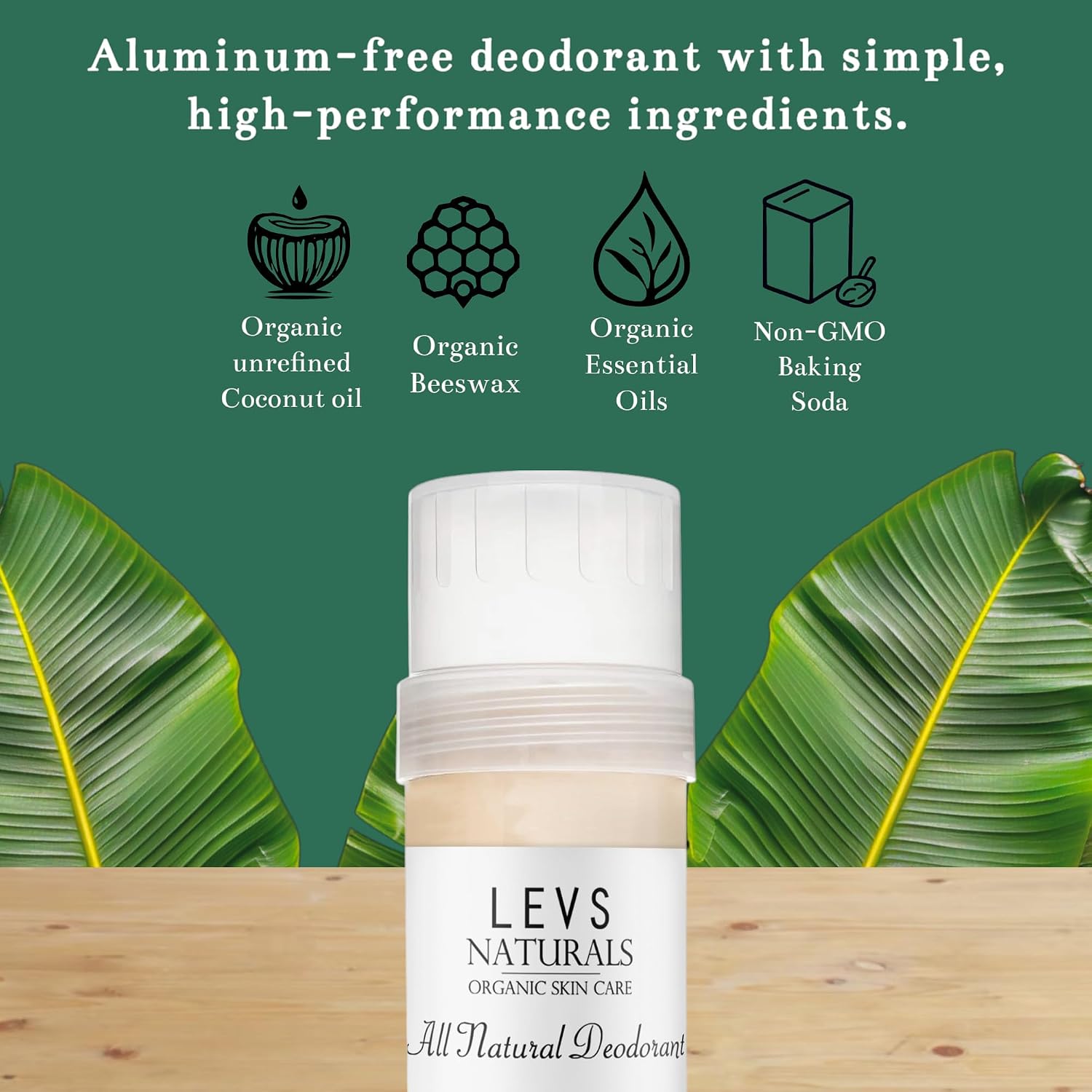 Levs Naturals Aluminum Free Deodorant | All Natural Deodorant for Men, Women & Kids | Made with Organic Ingredients (Rosemary Calm)
