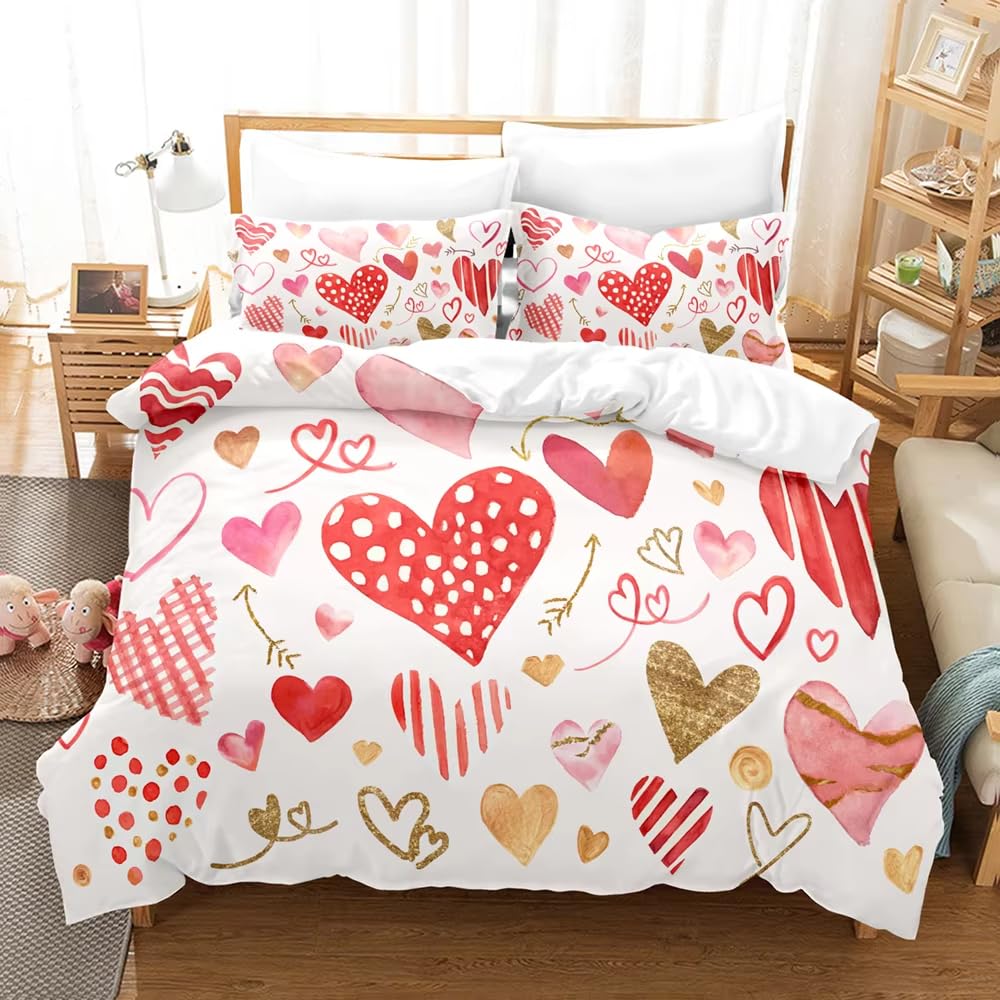 Housse de couette rose cœur mignon, la parure de lit rêvée pour une chambre de fille
