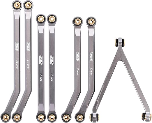 INJORA High Clearance Chassis Links Set for SCX24 C10 JLU Bronco Base Camp Axial 1/24 RC Crawler Car(Grey)