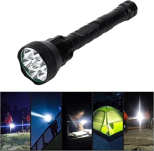 Miniatura 9 de Linterna brillante de 9 LED, linterna de mano con 10000 lm, 5 modos de iluminación, cuentas de lámpara T6, linterna de aleación de aluminio para