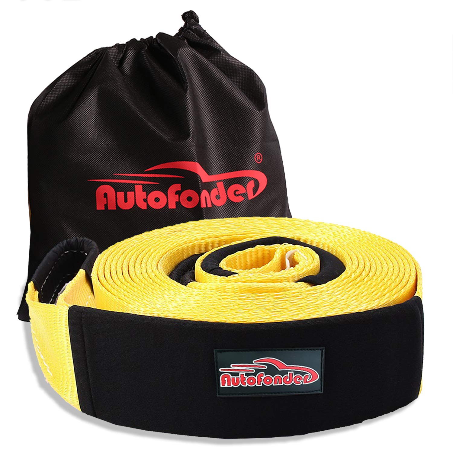 Autofonder Heavy Duty Tow Strap:3 inch x 30 ft (30,000lbs Break Strength) Offroad Recovery Straps with Triple Reinforced Loop Ends to Ensure Peace of Mind Emergency 4x4 Off Road Towing Rope