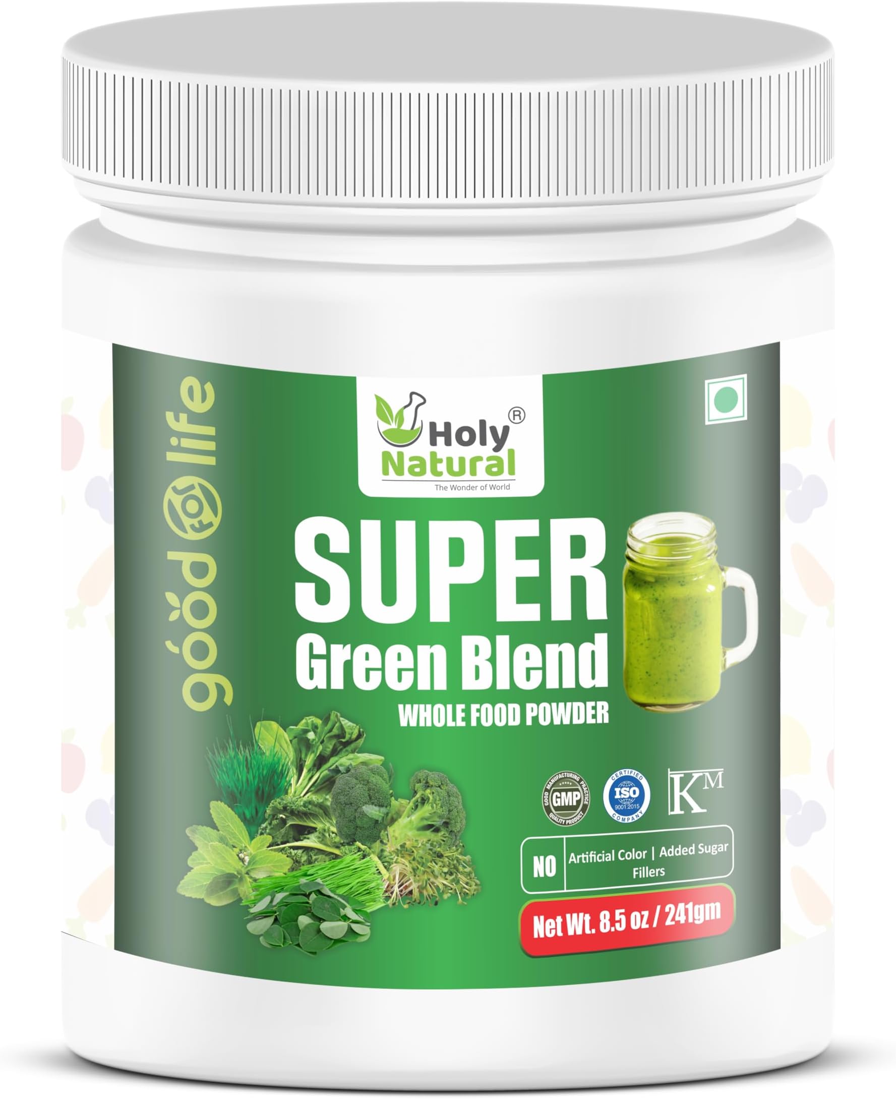 Super Green Blend –241gm /8.5oz I 30 Serving I Green Herbal Blend with Spirulina & Chlorella I Improve Digestion & Optimize Nutrition I Immunity Booster Drink.