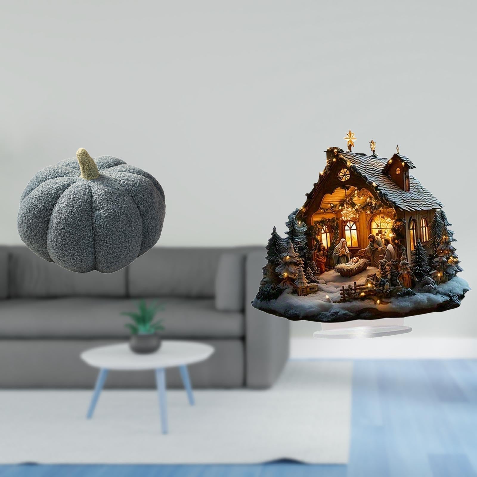ARTISOUL® Halloween Pumpkin Plush Sofa Cushion and 2D Acrylic Freestanding Ornament Decorative Bed Bedroom Room Decor for Party Home Festival | Home & Garden | Home D?©cor | Pillows-image-42