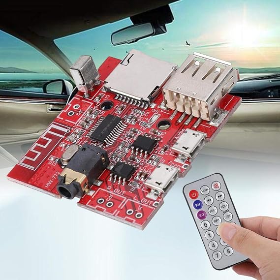 MP3 Decoder Board, Bluetooth MP3 Decoding Circuit Module with Remote Control, Support USB/TF