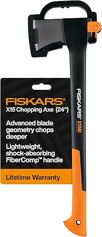 Fiskars X15 hacha - Hachas (Hacha de un solo filo, Hacha, 59,7 cm)