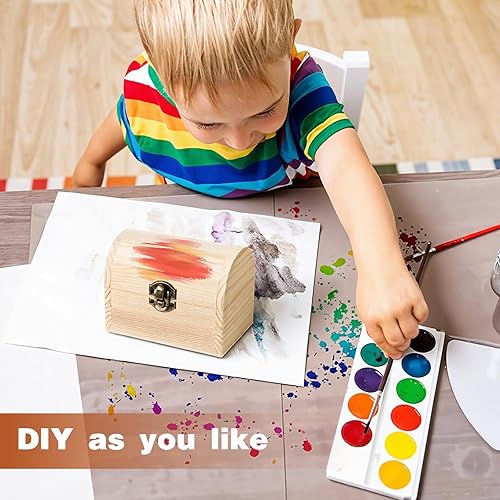 Miniatura 4 de 4 cajas de madera sin terminar, caja del tesoro del tesoro, cajas de madera para manualidades, cajas de madera pequeñas de 4.72 x 3.15 pulgadas,