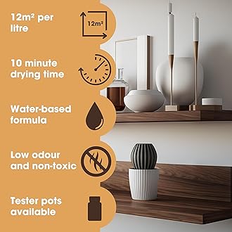 Furniture Clinic Wood Stain (Mahogany) – Fast Drying, Highly Concentrated, and Easy-to-Apply Wood Stain for All Indoor & Outdoor Wood – Water Based & Non-Toxic – 500ml