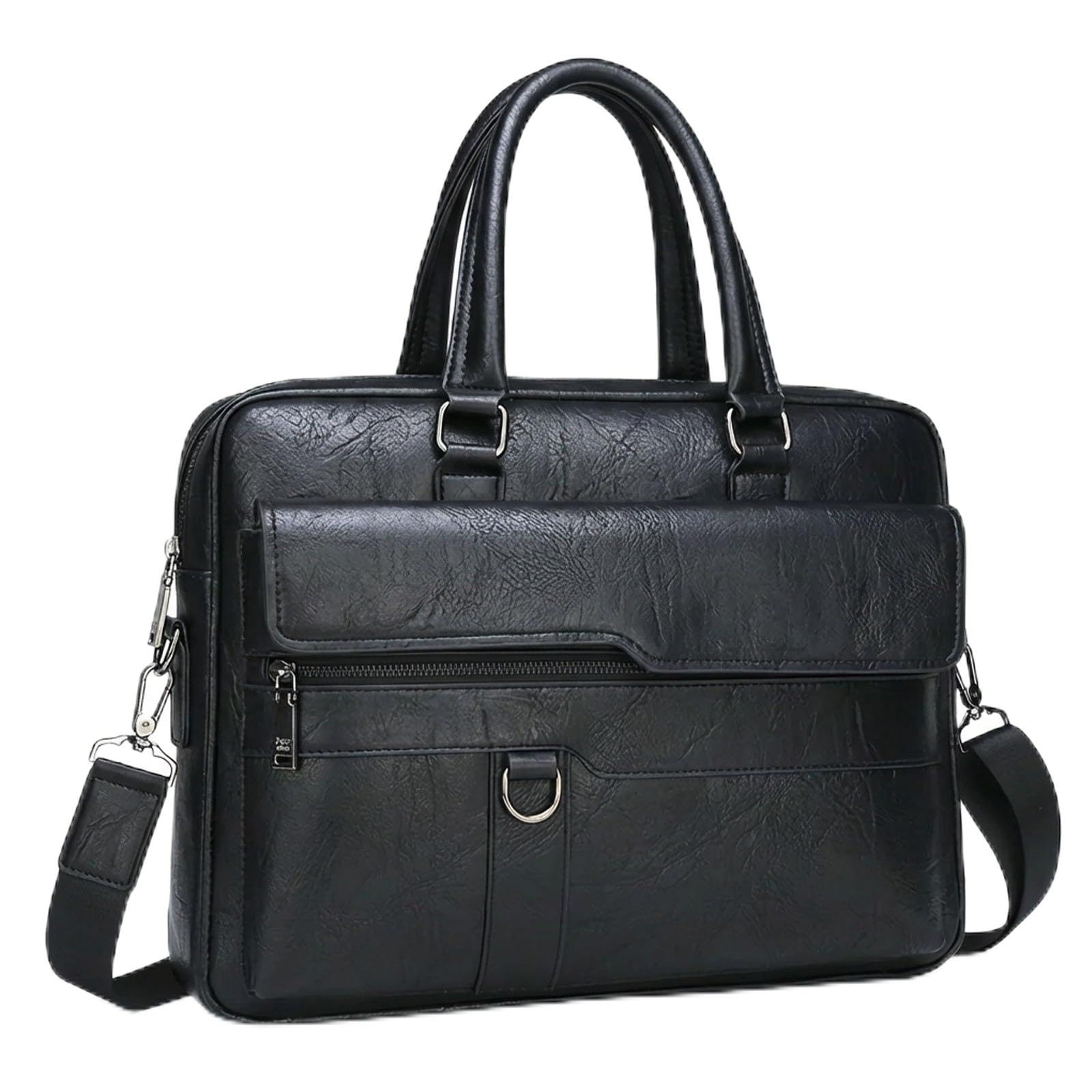 Classic Leather Handbag Briefcase for Men Business Shoulder Messenger Bag Laptop Bag Attache Case Fits 15 7 Inch
