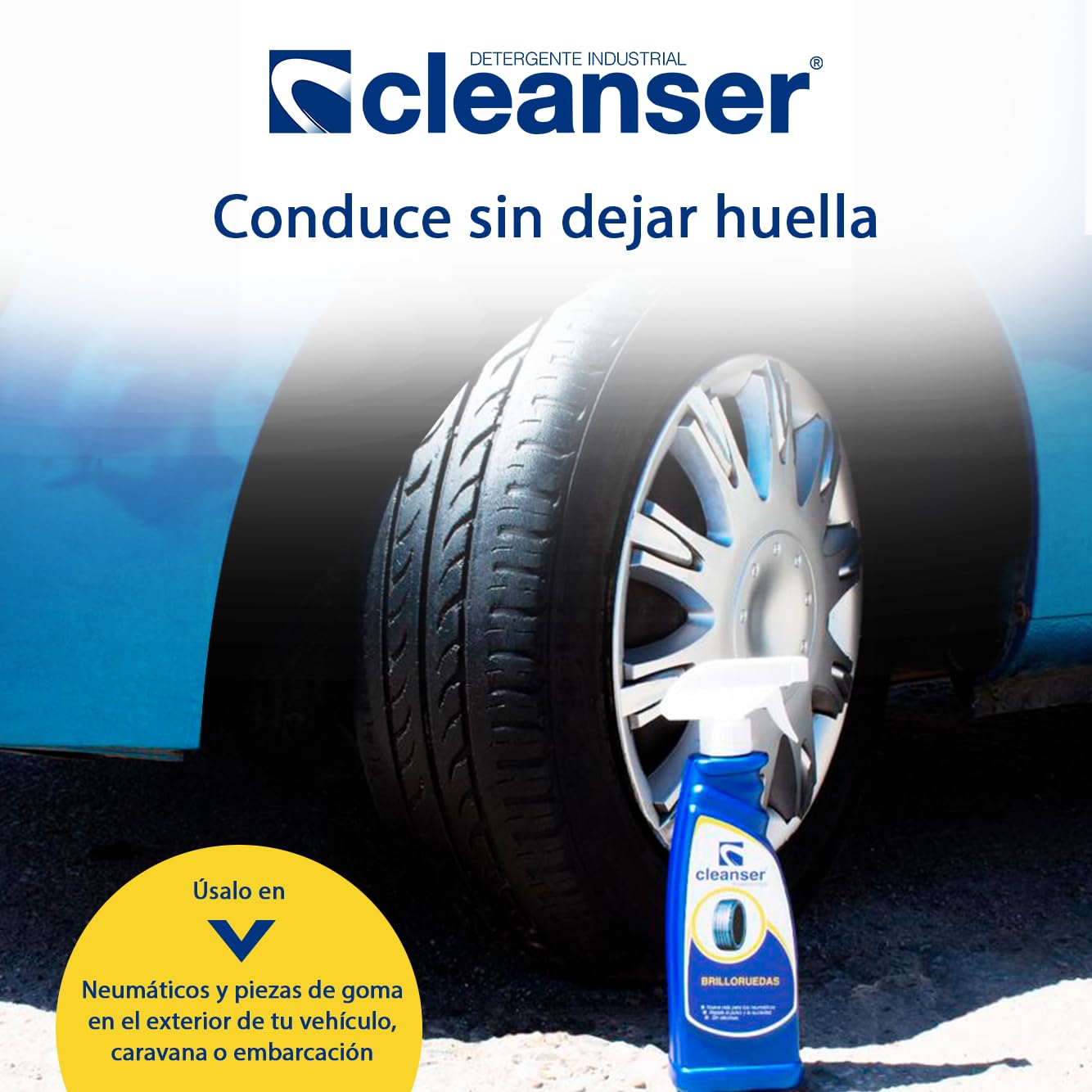 Cleanser. Brilloruedas | Abrillantador de neumaticos | Restaura y Protege | Sin siliconas. (14x500mL)