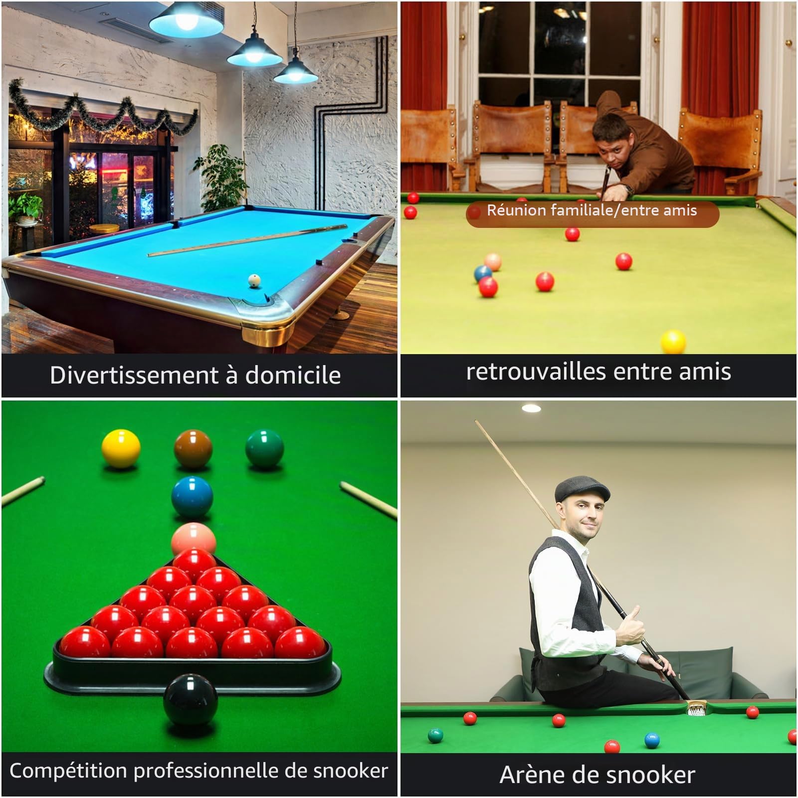 Queue de Billard Faite à la Main avec Extension, Construction en Bois de frêne Durable, Queue de Billard Professionnelle de 510,3 g, idéale pour Le Snooker et Le Billard