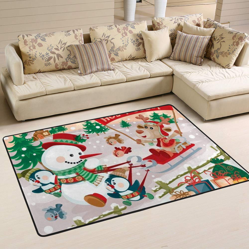 Tapis de Noël 72x48 pouces Ruchen au pied du sapin pour réchauffer le salon