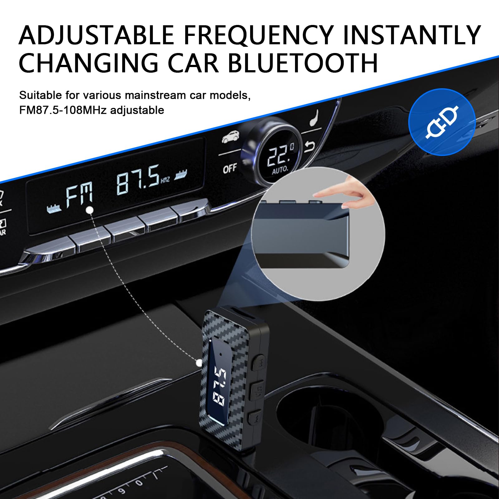 USB Bluetooth Empfänger für Auto, Bluetooth 5.3 Wireless Audio Adapter, USB Netzteil 3.5mm Aux Jack Adapter, FM + AUX Transmitting Signal Receiver, für Auto Stereo Sound Home Stereo PC (Schwarz