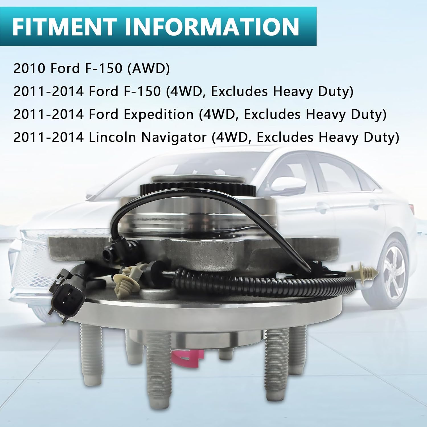 515142 Front Wheel Bearing Hub Assembly for Ford F-150 Expedition 2011 2012 2013 2014, Lincoln Navigator 2011-2014 4WD (2PCS)