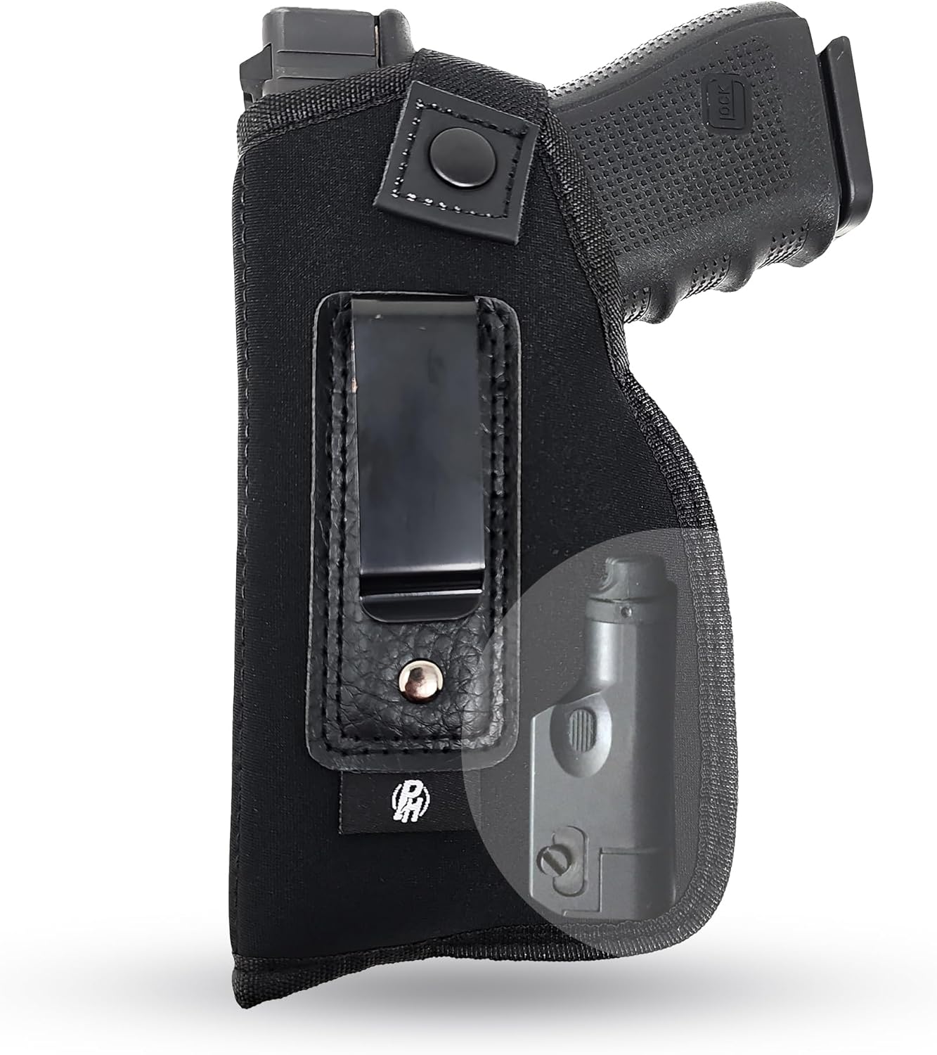 IWB Gun Holster by PH - Concealed Carry - Soft - Fits Full Size Firearms with Laser S&W M&P Shield 9mm / .40-1911 Models - Taurus PT111 G2 - Sig Sauer - Glock 19 17 27 43 - Beretta - Walther