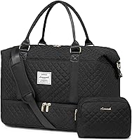 LOVEVOOK Travel Duffle Bag for Women: Weekender with Shoe Compartment, Carry-On Overnight Gym Bag, Wet Pocket & Free Toiletry Bag