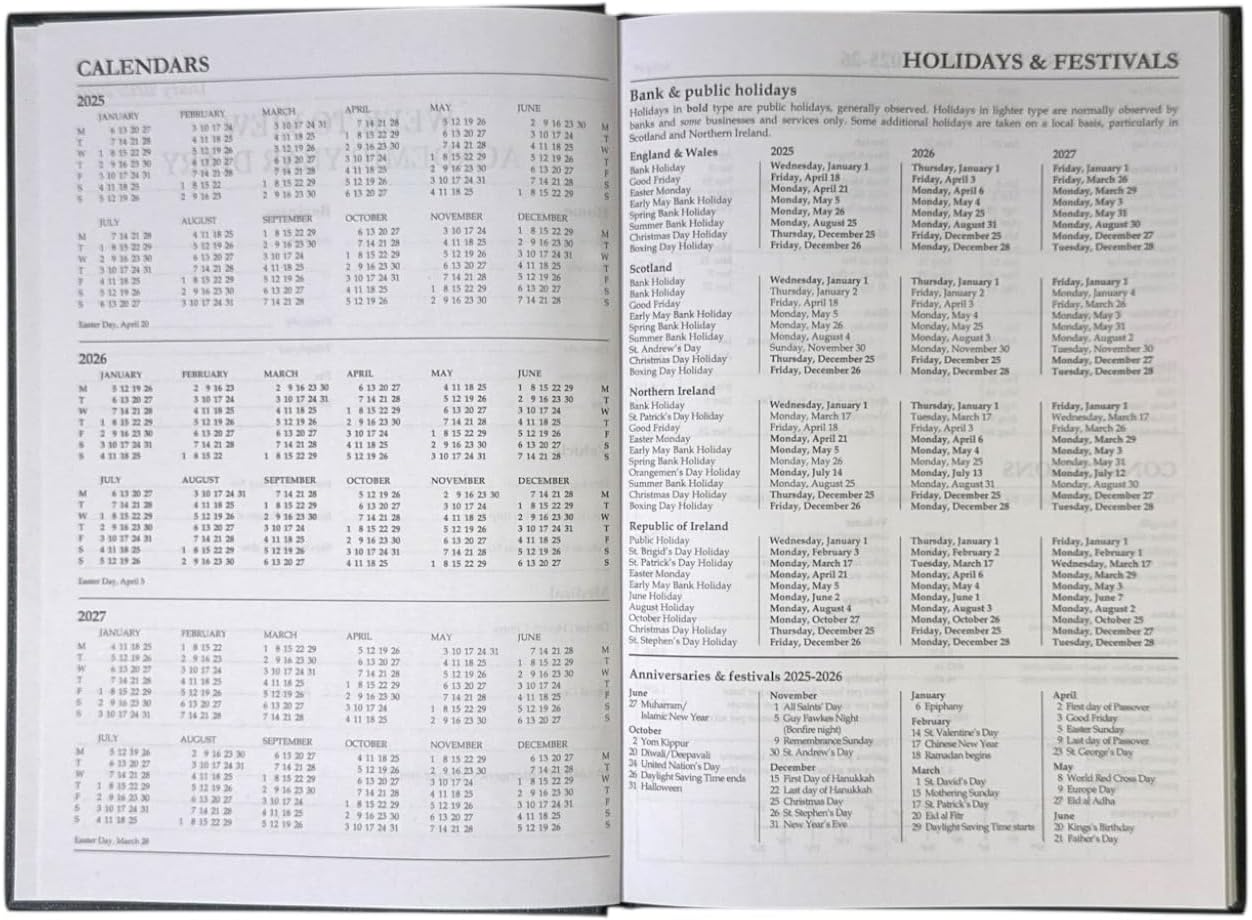 Janrax 2025-2026 A5 Week to View Blue Academic Diary