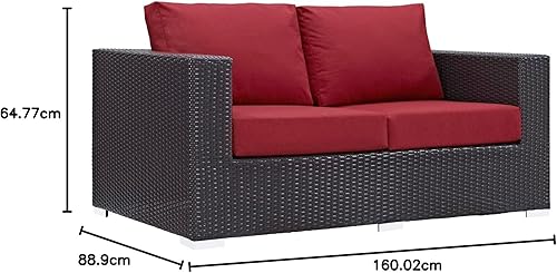 Vista 66 de Modway EEI-1911-EXP-ORA Convene - Muebles otomanos cuadrados de tela para patio, muebles de exterior, color naranja espresso Espresso Naranja