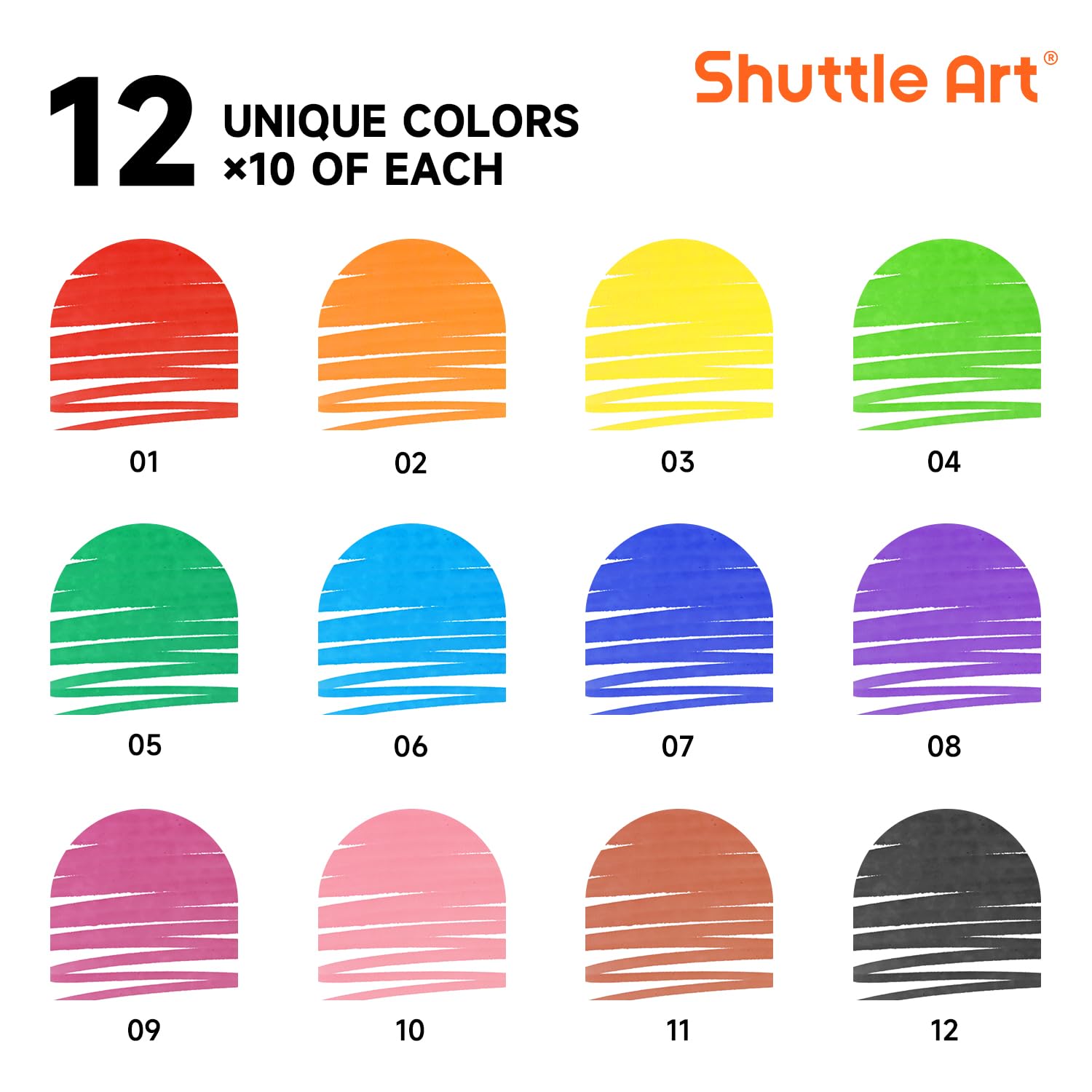 Shuttle Art 120 Count Washable Markers, 12 Assorted Colours, Broad Line Conical Tip Large Markers in a Bulk Box - Image 2