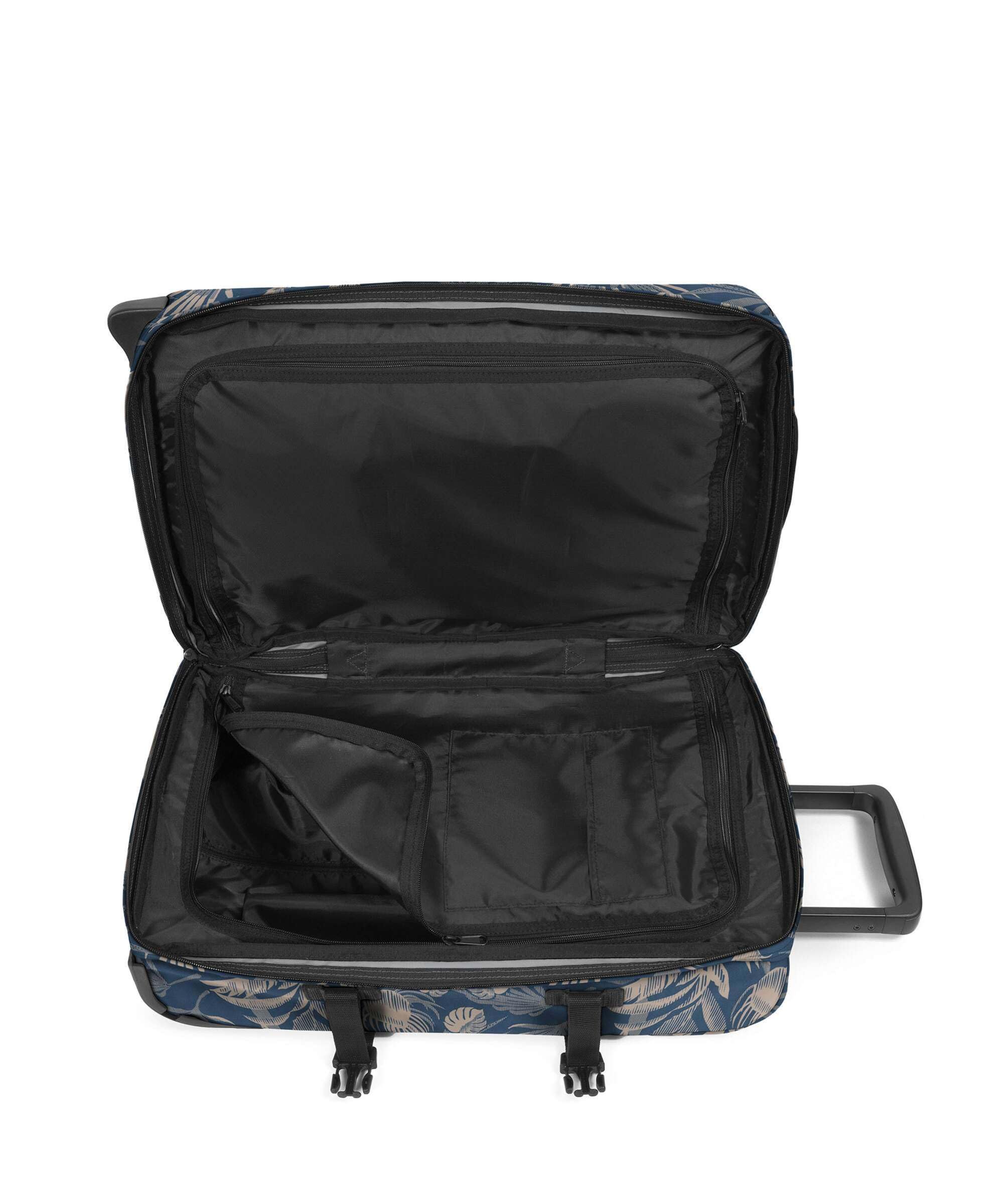 Eastpak Tranverz S Valise Cabine 42L (51 x 32,5 x 24 cm), Bagage à Main à roulettes, léger et résistant, Double Compartiment, poignée télescopique & Serrure TSA - Brize Blue Beige
