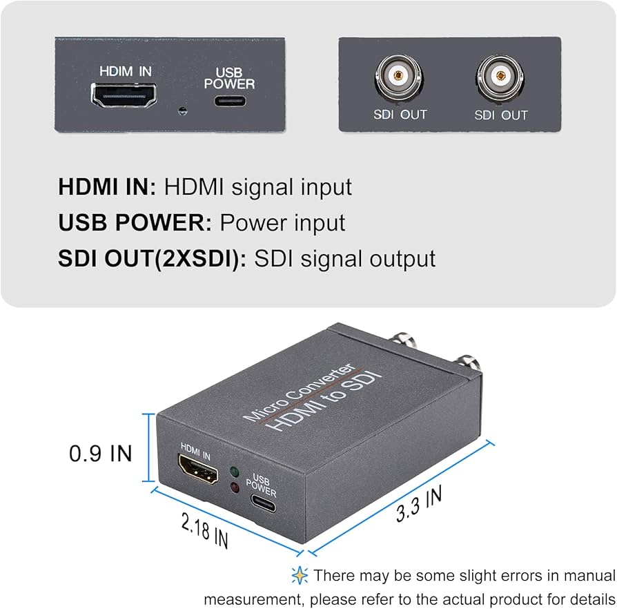 Amazon.com: HDMI to SDI, HDMI to 3G-SDI/HD-SDI Converter, 2 Way