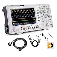 Vista 8 de OWON Osciloscopio de escritorio de 2 canales, ancho de banda de 100 MHZ, 1GS/s, osciloscopio digital Super HD de 7 pulgadas, compatible con SCPI