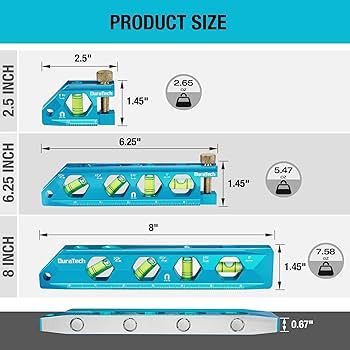 ■製品保証■ドゥラマティック TM-3-8 DURAMATIC 152-9 DURATECH 3-Piece Level Tool Set, Magnetic Torpedo Level