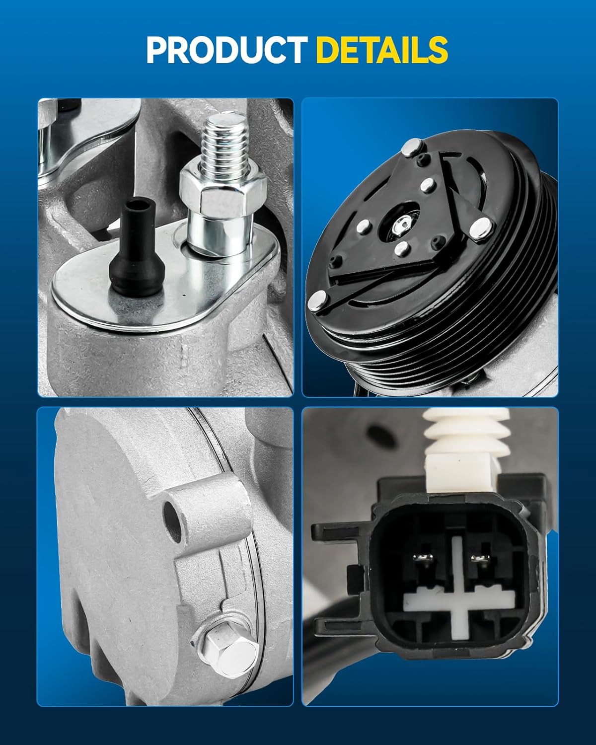 PHILTOP CO 11316C Air Conditioner AC Compressor with Clutch for Ford Mustang 2011-2017 5L, Mustang 2016-2022 5.2L, Air Conditioning Compressor