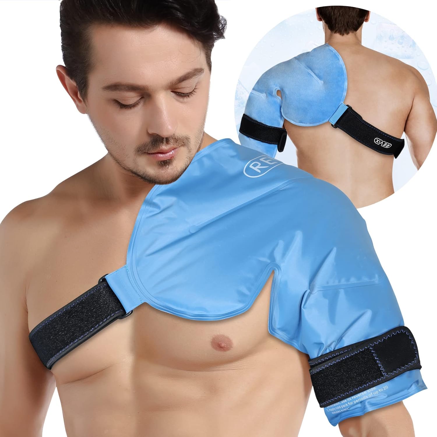 REVIX Shoulder Ice Pack for Injuries Reusable Gel and XL Shoulder Ice Pack for Rotator Cuff