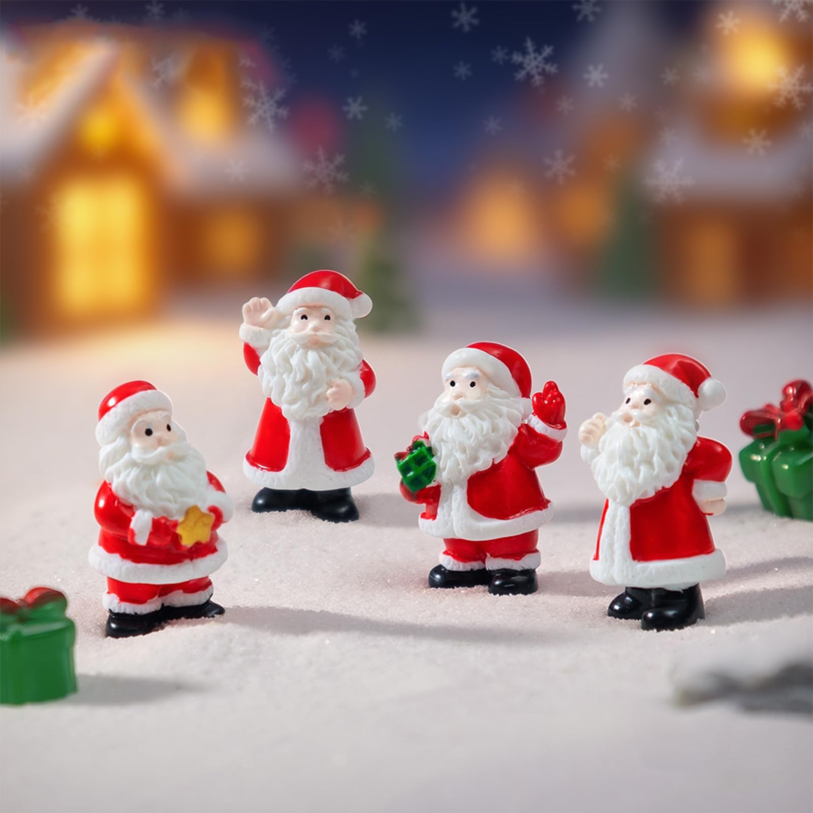 Lot de 8 mini décorations de Noël miniatures de Père Noël