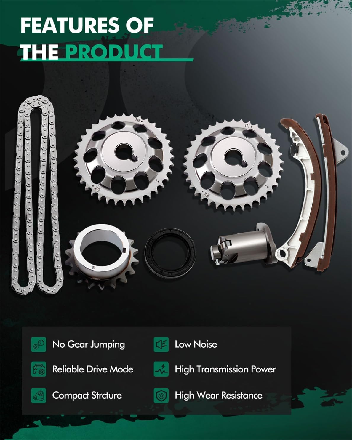 9-4200S Engine Timing Chain Kit Sets Replaces for Chevy Prizm for Toyota Corolla 1.8L 1998-1999