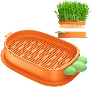 plantgrama gato,Bandeja Microgreen Grower e Sprouter - Plantadores berçário hidropônico para plantas gato, ajuda na digestão, evita bolas pelo, cultivo fácil Enjovdery