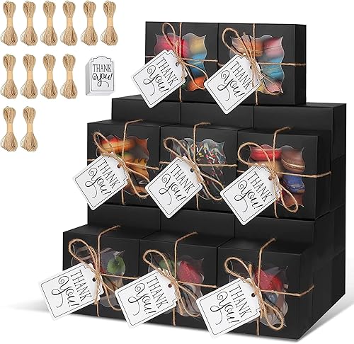 Miniatura 81 de KPOSIYA 120 cajas de panadería marrones con ventana, cajas individuales para cupcakes de 4 x 4 x 2.5 pulgadas, cajas de galletas de papel kraft