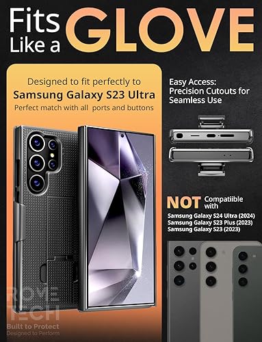 Miniatura 2 de Rome Tech Funda con clip para cinturón para Samsung Galaxy S23 Ultra de 68 pulgadas no para S23 Funda delgada y resistente con soporte compatible