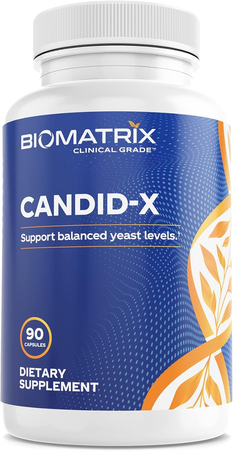 BioMatrix Candid-X | Gut Balancing Formula with Oregano, Sodium Caprylate, Chamomile, for Men and Women, Digestion Relief | 90 Capsules