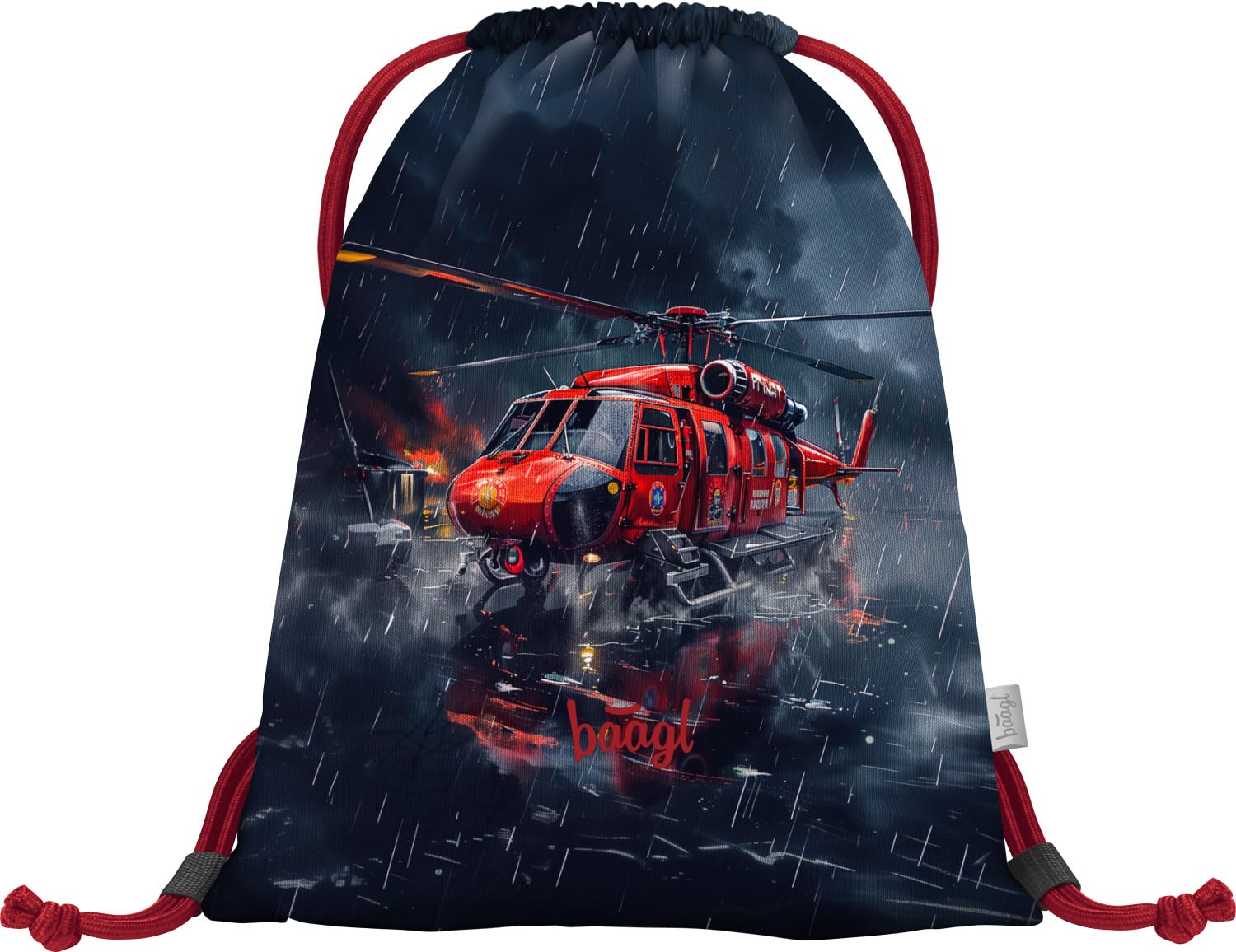 Baagl Gym Bag for Boys, Waterproof Shoe Bag for Children, School and Nursery Sports Bag, Sports Backpack, Gym Bag, Life saver, 46 x 36 cm