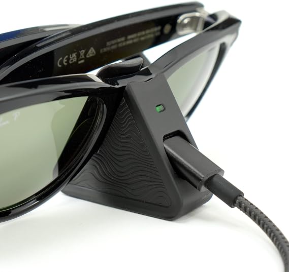 حامل شحن متوافق مع Ray-Ban Meta Wayfarer وHeadliner وSkyler مع USB من النوع C