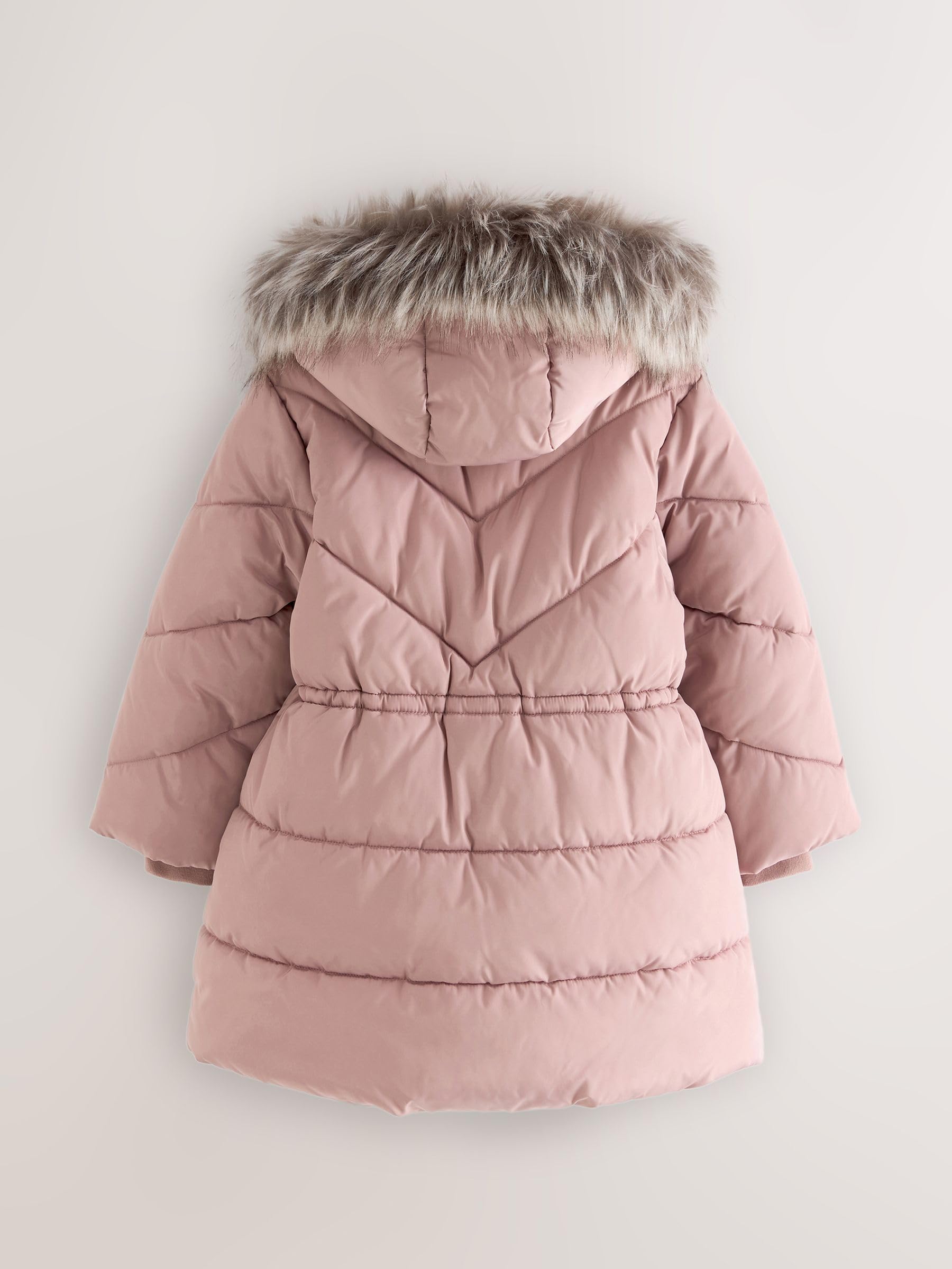 NEXT Niñas Abrigo acolchado con bordes de piel sintética impermeable