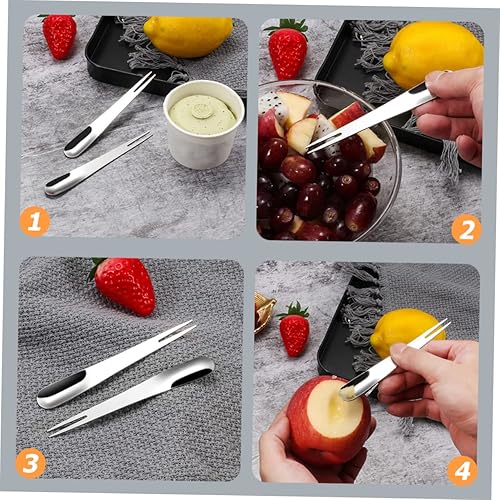 Miniatura 9 de 20 Uds. Tenedor de frutas Tenedores de cóctel de pastelería Tenedor de cóctel Picks Cuchara de frutas Tenedor de 2 puntas Cuchara de barro Cuchara