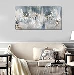 Abstract Canvas Wall Art Contemporary Gray Blue Canvas Pictures Wall Decor Modern Canvas Artwork Abstract Painting Prints for Living Room Bedroom Home Office Wall Decoration Framed Ready to Hang 60X120CM