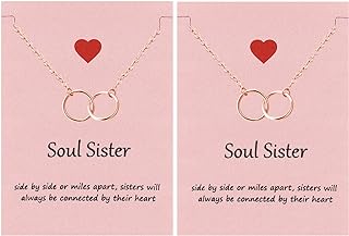 Sister Gifts from Sister Soul Sisters Necklaces for 2 Best Friend Necklace for Friends Sisters Birthday Jewelry Gift Necklaces for Sisters