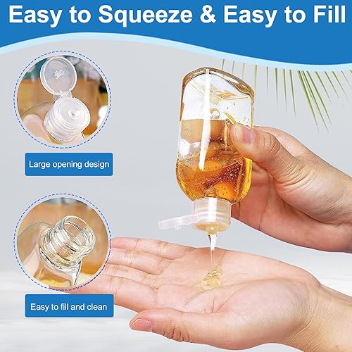 Miniatura 10 de Cosywell Botellas de champú de viaje, 4 botellas de 3.4 onzas aprobadas por la TSA para artículos de tocador, a prueba de fugas, recipientes vacíos