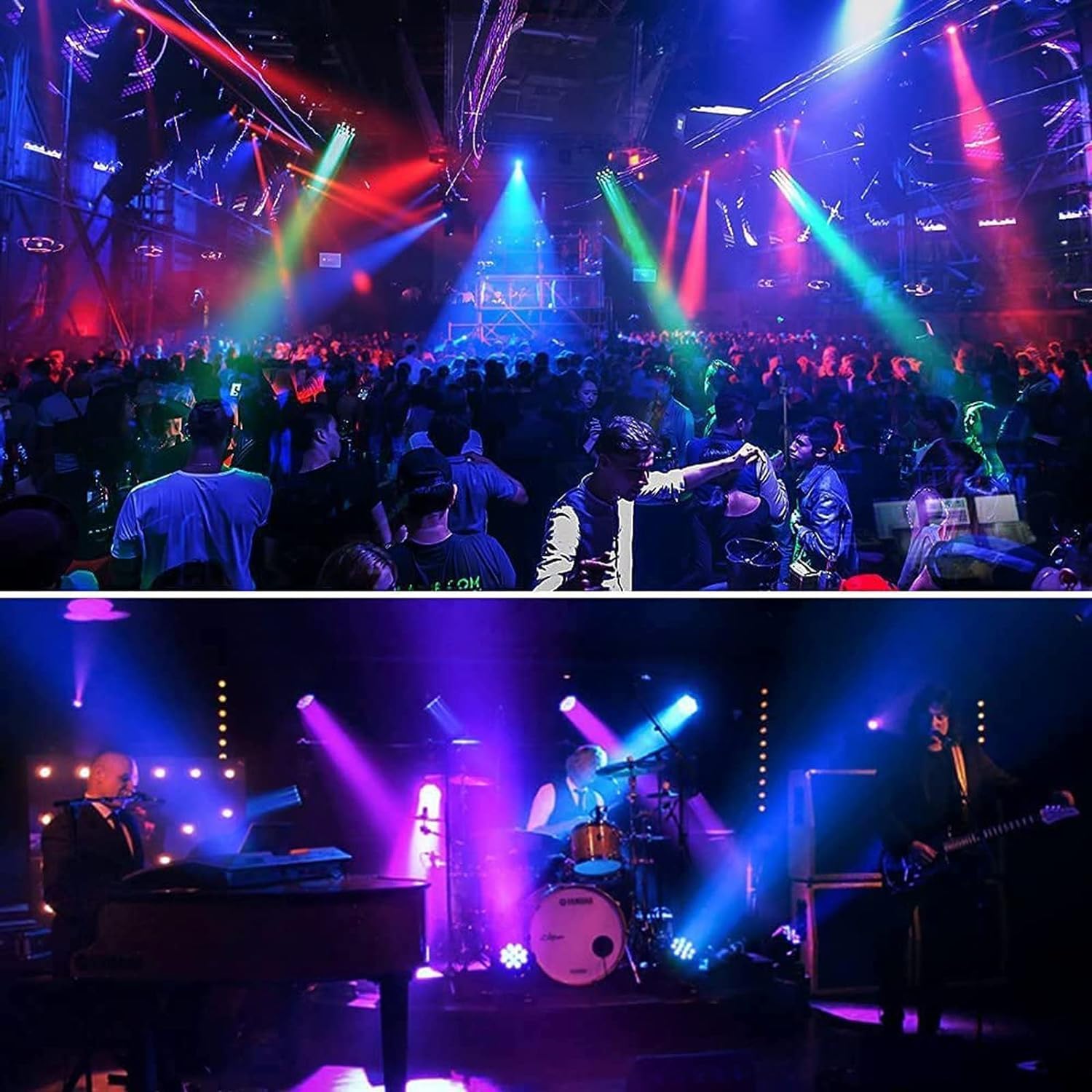 2PCS RGBW LED Par Licht, 7 LED Par Scheinwerfer DMX Disco Partylichter Bühnenlicht mit Fernbedienung für DJ Bar Show Party Halloween Weihnachten