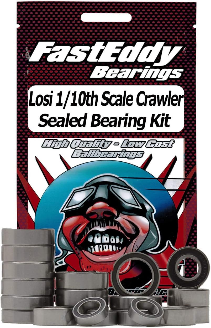 FastEddy Bearings Compatible with Team Losi 1/10th Scale Crawler Sealed Bearing Kit