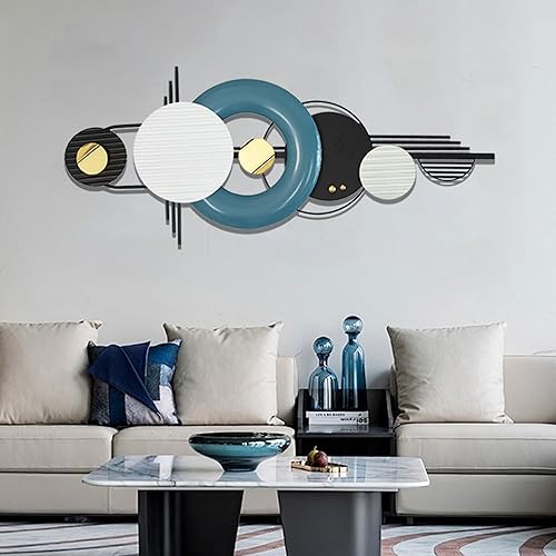 Modern Metal Wall Decor,Geometric Circle Contemporary Home Decor, Large 42x