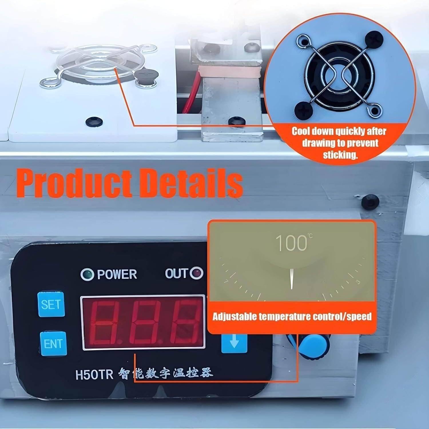 Extrusora de filamento 3D compacta para sobremesa, Convierte Botellas de plástico Pet en filamento Reciclado 1,75 mm,Control Digital de Temperatura,máquina de trefilado orangegray