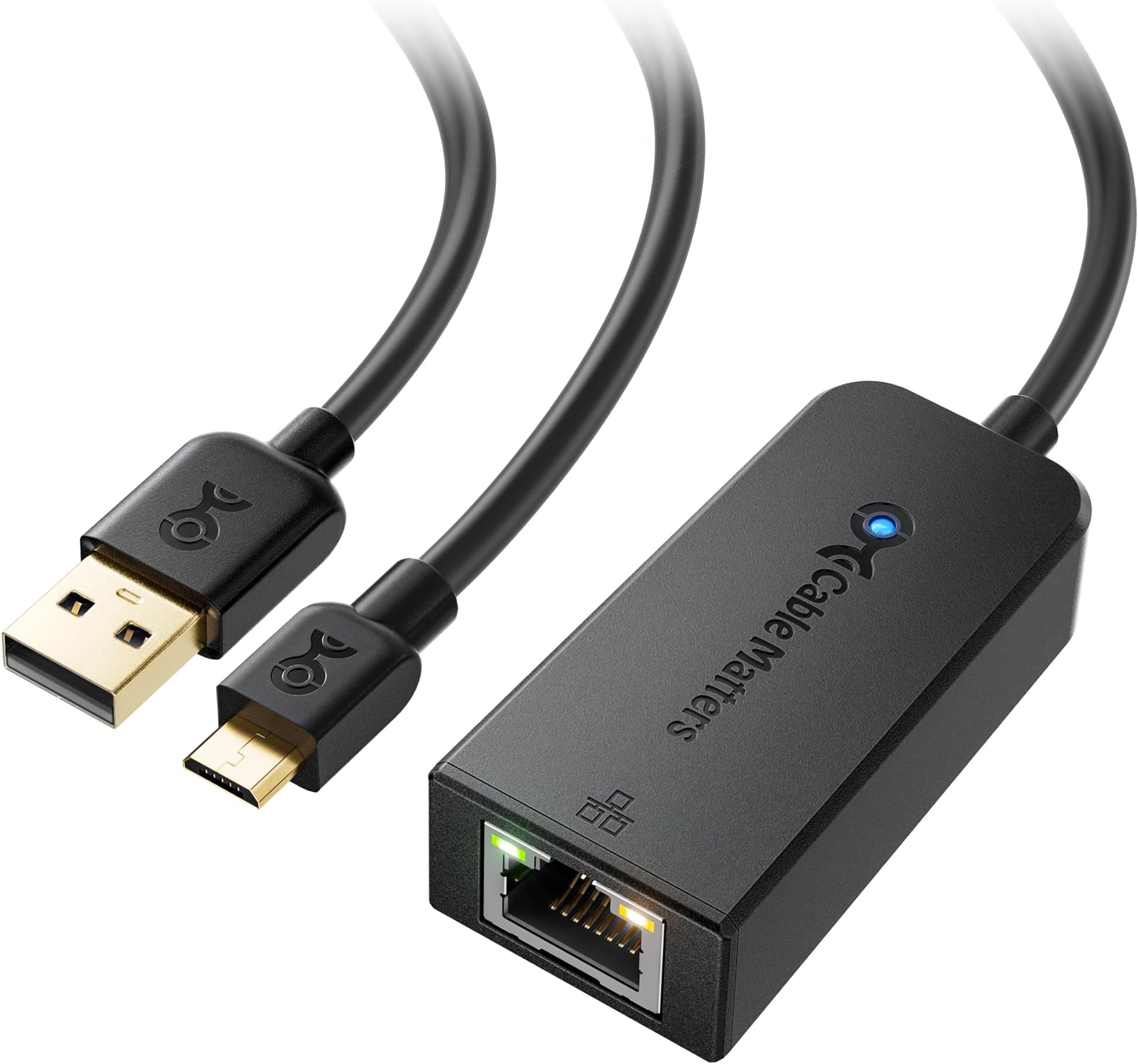 Cable Matters Micro USB to Ethernet Adapter Up to 480Mbps for Streaming Sticks Including Chromecast, Google Home Mini and More - Not Compatible with Roku Device