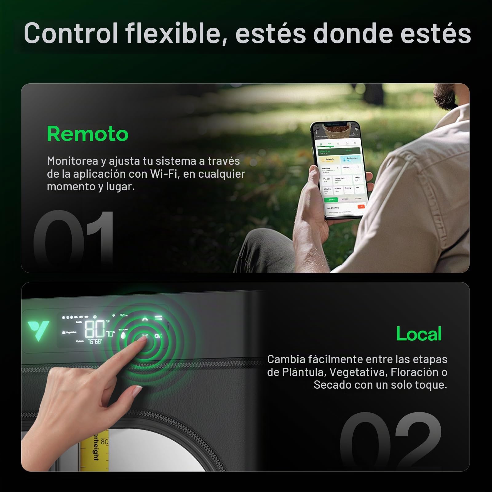 VIVOSUN VGrow Caja de Cultivo Inteligente Todo en Uno, Sistema con Luz de Cultivo Samsung LM301H EVO, Sistema Avanzado de Circulación y Ventilación, Riego, Ventana Magnética, Hidroponía Interior