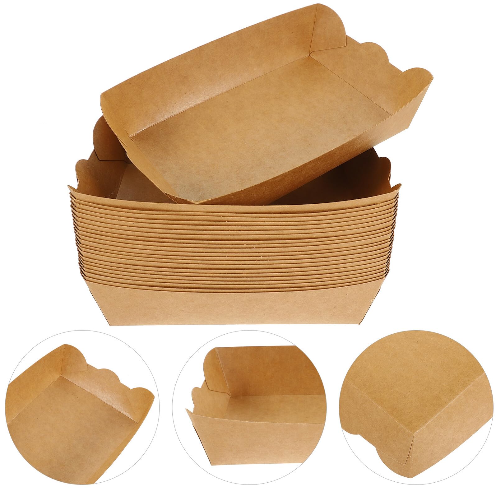 Mikikit Caja de Papel a Prueba de Aceite 100 Piezas Kraft para Comida | Contacto Directo Alimentos, Seguro y Saludable, Apto para Microondas, para Palomitas y Tartas