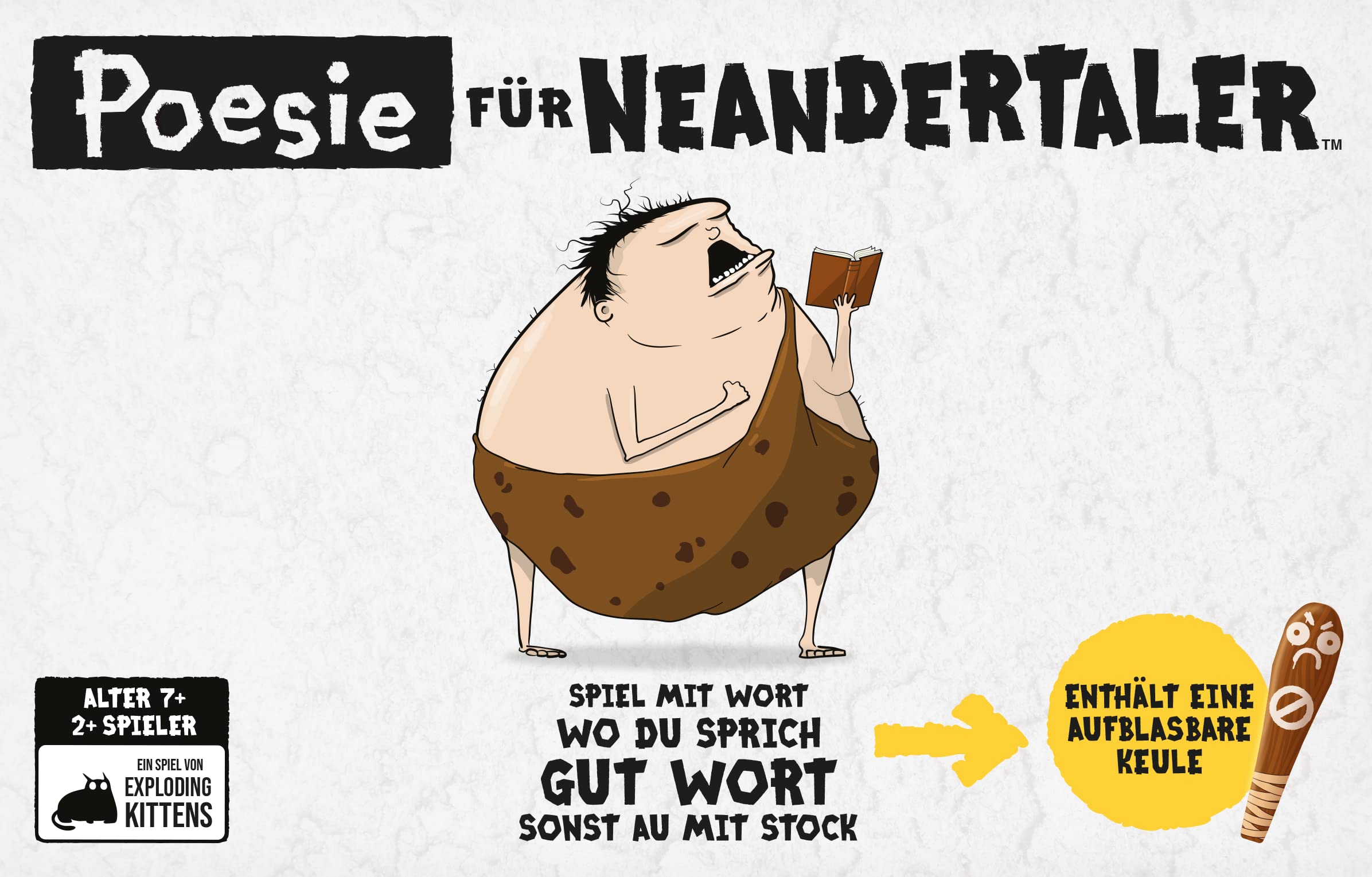 Exploding Kittens- Poésie pour Les Néandertaliens Neandertaler Jeu, EXKD0008 - Version Allemande