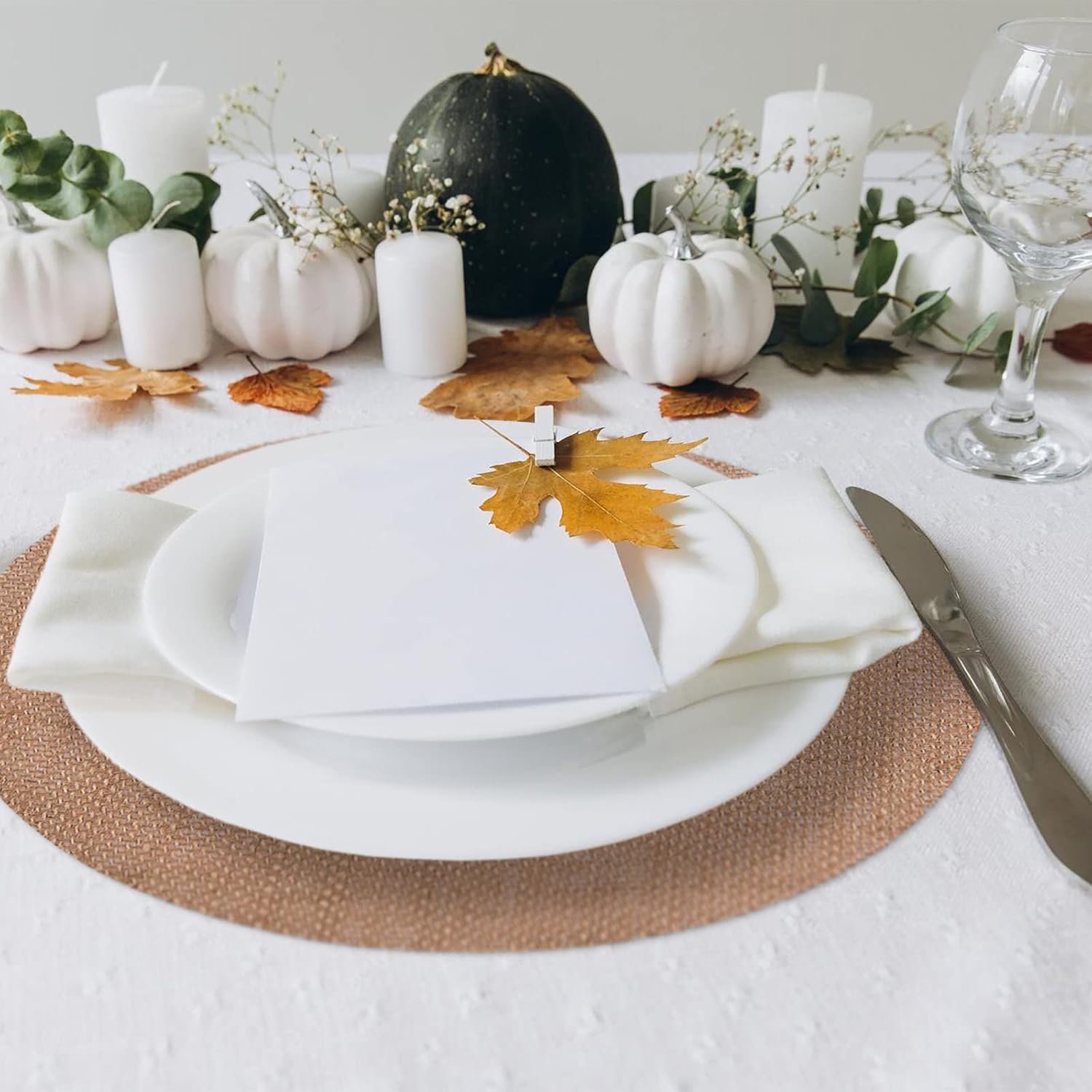 Burlap Round Placemats - 12" Burlap Circle Rustic Table Decorations (Set of 12) - Rustic Farmhouse Table Setting for Weddings, Dining & Event Decor